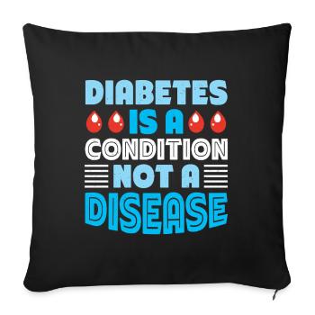 Diabetes type 1 diabetic - Sofa pillowcase 17,3'' x 17,3'' (45 x 45 cm) - black - Front