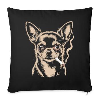 Chemise Chihuahua Espiègle – Chien Rebelle - Housse de coussin décorative 45 x 45 cm - noir - Devant