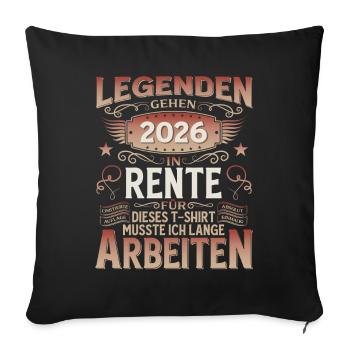 Retrait de pensionnaire 2026 Gift Man Retraite Drôle - Housse de coussin décorative 45 x 45 cm - noir - Devant