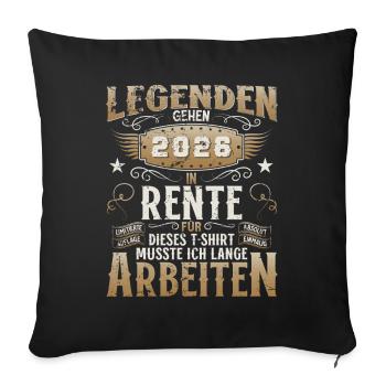 Pension 2026 Gift Man Retired Retirement Funny - Sofa pillowcase 17,3'' x 17,3'' (45 x 45 cm) - black - Front