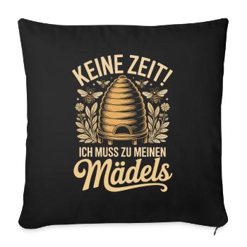Bee No Time Girls apicultrice qui dit abeilles mellifères - Housse de coussin décorative 45 x 45 cm - noir - Devant