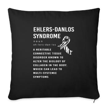 EDS HSD Ehlers-Danlos Syndrome - Sofa pillowcase 17,3'' x 17,3'' (45 x 45 cm) - black - Front