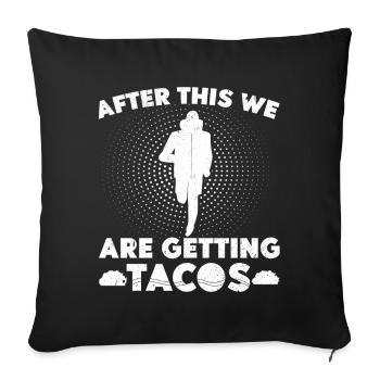 Marathonien après qu’on ait fait courir les tacos - Housse de coussin décorative 45 x 45 cm - noir - Devant
