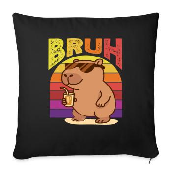 Bruh Capybaras Sunglasses Cute Funny Animal - Sofa pillowcase 17,3'' x 17,3'' (45 x 45 cm) - black - Front