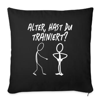 Stick Figure ÉTIEZ-VOUS EN TRAIN DE VOUS ENTRAÎNER DRÔLE - Housse de coussin décorative 45 x 45 cm - noir - Devant