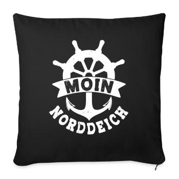 North Sea Holiday MOIN NORDDEICH Funny - Sofa pillowcase 17,3'' x 17,3'' (45 x 45 cm) - black - Front