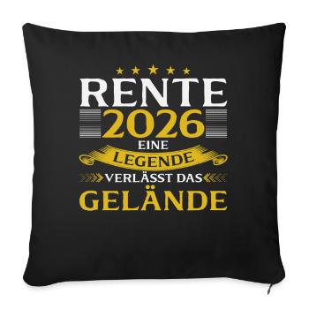 Pensioner 2026 Pension Gift Man Retirement Funny - Sofa pillowcase 17,3'' x 17,3'' (45 x 45 cm) - black - Front