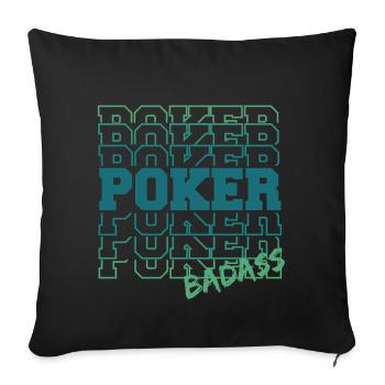 Badass Poker Gradient Typo - Sofa pillowcase 17,3'' x 17,3'' (45 x 45 cm) - black - Front