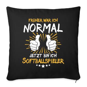Softball Player Saying - Sofa pillowcase 17,3'' x 17,3'' (45 x 45 cm) - black - Front