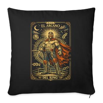 Lucha Libre Luchador Tarot Card - Sofakissenbezug 45 x 45 cm - Schwarz - Vorne