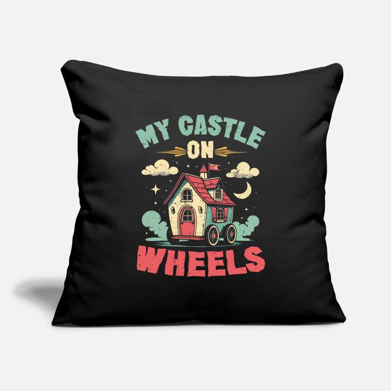 Tiny House Mon château sur roues Housse de coussin décorative 45 x 45 cm