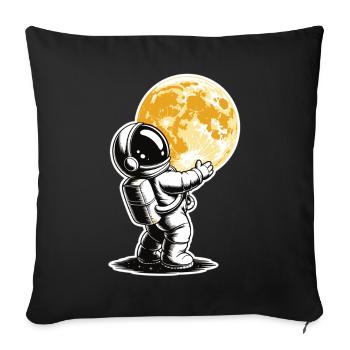 Astronaut Shirt – Moon Hug - Sofa pillowcase 17,3'' x 17,3'' (45 x 45 cm) - black - Front
