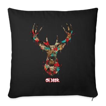 Hirsch Graffiti - Sofakissenbezug 45 x 45 cm - Schwarz - Vorne