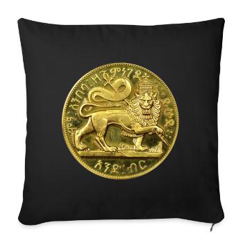 Lion of Judah Haile Selassie I Jah Rastafari Rasta - Sofa pillowcase 17,3'' x 17,3'' (45 x 45 cm) - black - Front