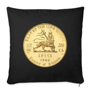 Lion of Judah Selassie I Jah Rastafari Rasta Roots - Sofa pillowcase 17,3'' x 17,3'' (45 x 45 cm) - black - Front