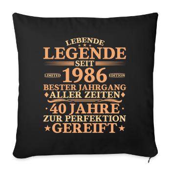 1986 Jahrgang geboren 40 Jahre Geburtstag - Sofakissenbezug 45 x 45 cm - Schwarz - Vorne