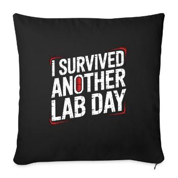 Pharmacist Student I Survived Another Medicine - Sofa pillowcase 17,3'' x 17,3'' (45 x 45 cm) - black - Front