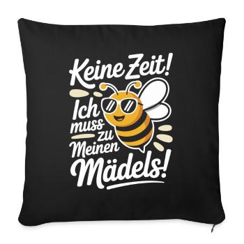 Bee No Time Girls apicultrice qui dit abeilles mellifères - Housse de coussin décorative 45 x 45 cm - noir - Devant