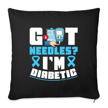 Diabetes type 1 diabetic - Sofa pillowcase 17,3'' x 17,3'' (45 x 45 cm) - black - Front