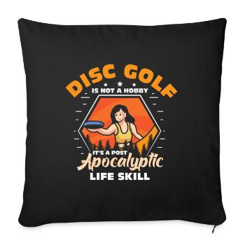 Disc Golf Gifts Disc Golf - Sofa pillowcase 17,3'' x 17,3'' (45 x 45 cm) - black - Front