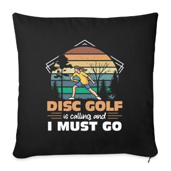 Cadeaux de disc golf Disc Golf - Housse de coussin décorative 45 x 45 cm - noir - Devant