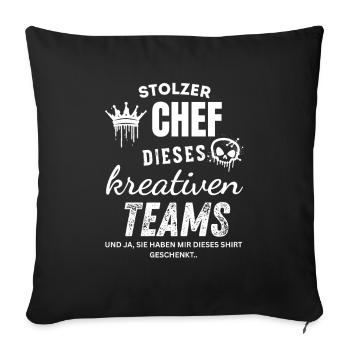 Stolzer Chef des kreativen Teams Chef Geschenk - Sofa pillowcase 17,3'' x 17,3'' (45 x 45 cm) - black - Front