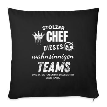 Stolzer Chef des wahnsinnigen Teams Chef Geschenk - Sofa pillowcase 17,3'' x 17,3'' (45 x 45 cm) - black - Front