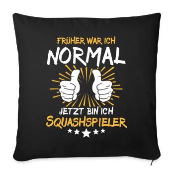 Squash Player Saying - Sofa pillowcase 17,3'' x 17,3'' (45 x 45 cm) - black - Front