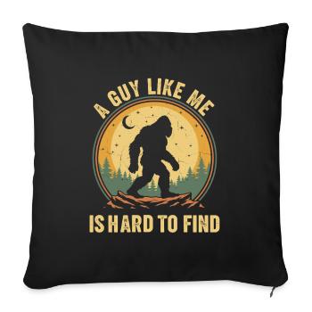 Funny Bigfoot Retro Sasquatch T-Shirt  - Sofa pillowcase 17,3'' x 17,3'' (45 x 45 cm) - black - Front