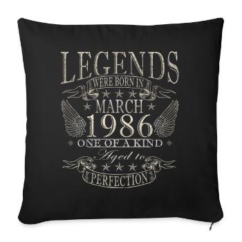 40th birthday March 1986 - Sofa pillowcase 17,3'' x 17,3'' (45 x 45 cm) - black - Front