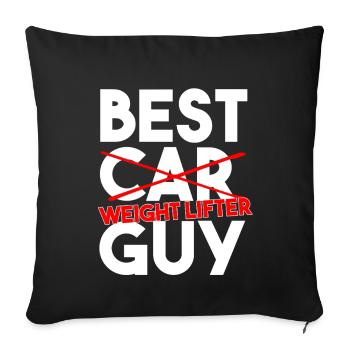 Best Weight Lifter Guy Funny Gym Workout Art - Sofa pillowcase 17,3'' x 17,3'' (45 x 45 cm) - black - Front