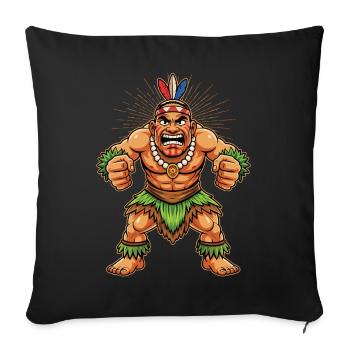 Maori-Polynesisches Neuseeland - Sofakissenbezug 45 x 45 cm - Schwarz - Vorne