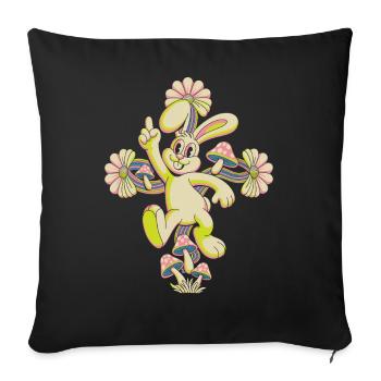 Pastel Bunny Disco Dance - Sofa pillowcase 17,3'' x 17,3'' (45 x 45 cm) - black - Front
