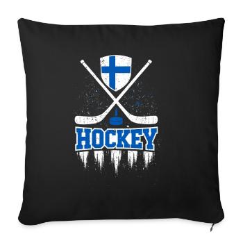 Finnish Hockey Shield Graphic - Sofa pillowcase 17,3'' x 17,3'' (45 x 45 cm) - black - Front