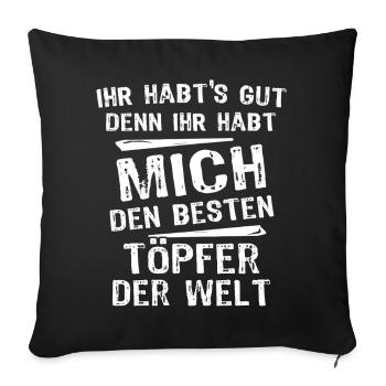 potier - Housse de coussin décorative 45 x 45 cm - noir - Devant