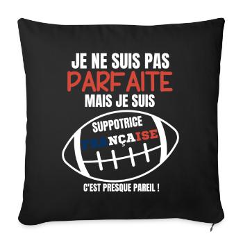 French Rugby Supporter Humor - Sofa pillowcase 17,3'' x 17,3'' (45 x 45 cm) - black - Front