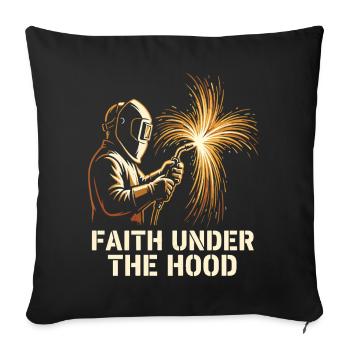 FOI SOUS LE CAPOT Motif du soudeur - Housse de coussin décorative 45 x 45 cm - noir - Devant