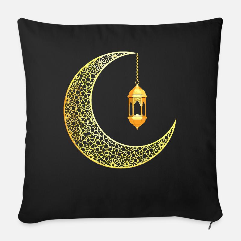 Ramadan Mondsichel Eid Mubarak - Sofakissenbezug 45 x 45 cm - Schwarz
