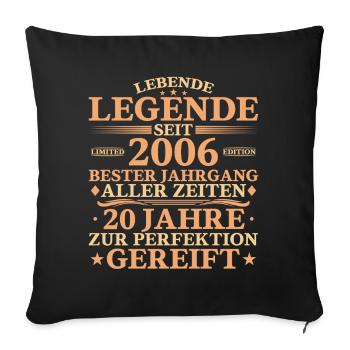 2006 Vintage Born 20 Years Birthday - Sofa pillowcase 17,3'' x 17,3'' (45 x 45 cm) - black - Front