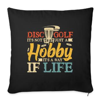 Disc Golf Gifts Disc Golf - Sofa pillowcase 17,3'' x 17,3'' (45 x 45 cm) - black - Front