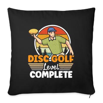 Cadeaux de disc golf Disc Golf - Housse de coussin décorative 45 x 45 cm - noir - Devant