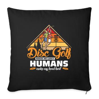 Disc Golf Gifts Disc Golf - Sofa pillowcase 17,3'' x 17,3'' (45 x 45 cm) - black - Front