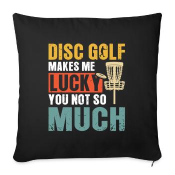 Disc Golf Gifts Disc Golf - Sofa pillowcase 17,3'' x 17,3'' (45 x 45 cm) - black - Front