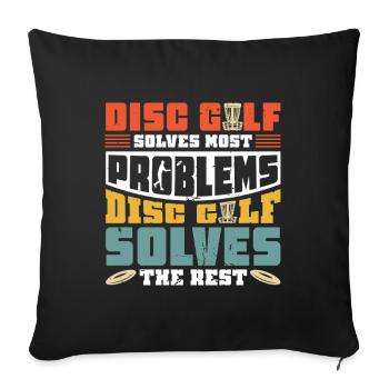 Disc Golf Gifts Disc Golf - Sofa pillowcase 17,3'' x 17,3'' (45 x 45 cm) - black - Front