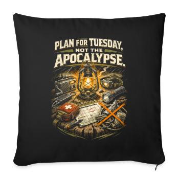 Prepper Survivalist Plan For Tuesday - Sofa pillowcase 17,3'' x 17,3'' (45 x 45 cm) - black - Front