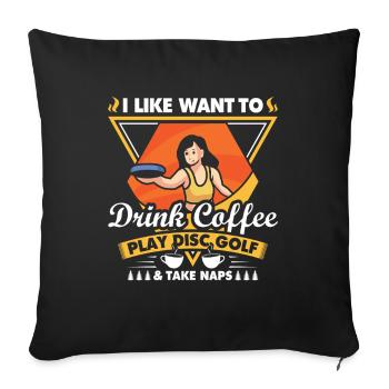 Cadeaux de disc golf Disc Golf - Housse de coussin décorative 45 x 45 cm - noir - Devant