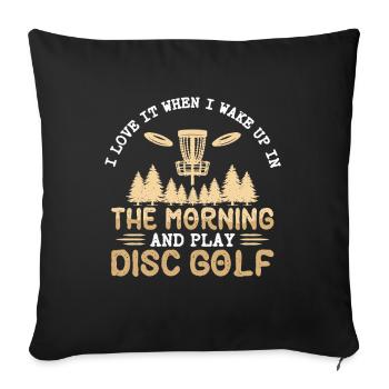 Cadeaux de disc golf Disc Golf - Housse de coussin décorative 45 x 45 cm - noir - Devant