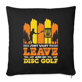 Cadeaux de disc golf Disc Golf - Housse de coussin décorative 45 x 45 cm - noir - Devant