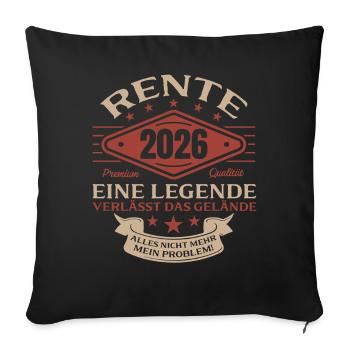 Pension Gift Man Retraite retraite 2026 Drôle - Housse de coussin décorative 45 x 45 cm - noir - Devant