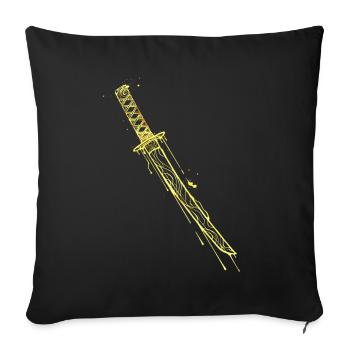 Golden Katana Samurai Sword - Sofa pillowcase 17,3'' x 17,3'' (45 x 45 cm) - black - Front